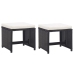 Set comedor de jardín 13 piezas y cojines ratán sintético negro
