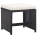 Set comedor de jardín 13 piezas y cojines ratán sintético negro