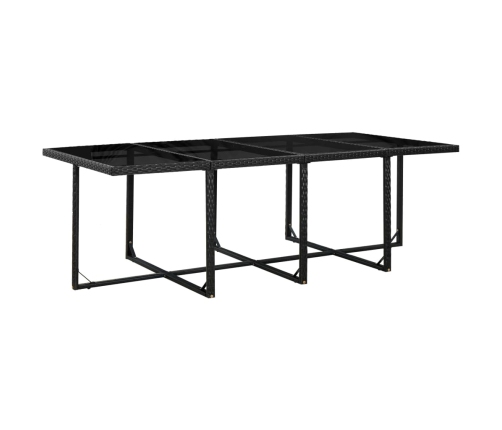 Set comedor de jardín 13 piezas y cojines ratán sintético negro