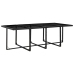 Set comedor de jardín 13 piezas y cojines ratán sintético negro
