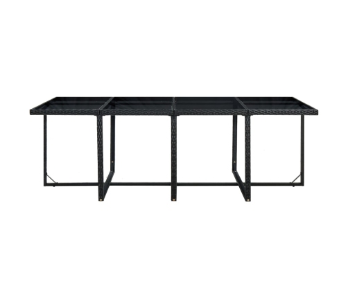 Set comedor de jardín 13 piezas y cojines ratán sintético negro