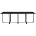 Set comedor de jardín 13 piezas y cojines ratán sintético negro