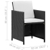 Set comedor de jardín 13 piezas y cojines ratán sintético negro