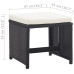 Set comedor de jardín 13 piezas y cojines ratán sintético negro