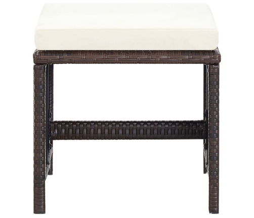 Set comedor de jardín 5 piezas y cojines ratán sintético marrón