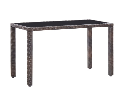 Set comedor de jardín 5 piezas y cojines ratán sintético marrón