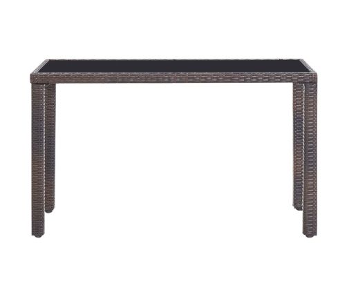 Set comedor de jardín 5 piezas y cojines ratán sintético marrón