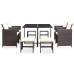 Set comedor de jardín 9 piezas y cojines ratán sintético marrón