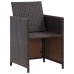 Set comedor de jardín 9 piezas y cojines ratán sintético marrón
