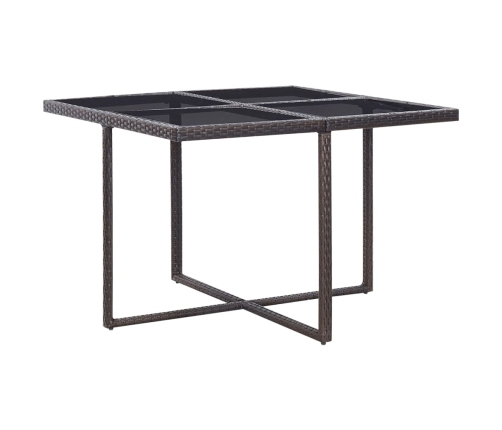 Set comedor de jardín 9 piezas y cojines ratán sintético marrón