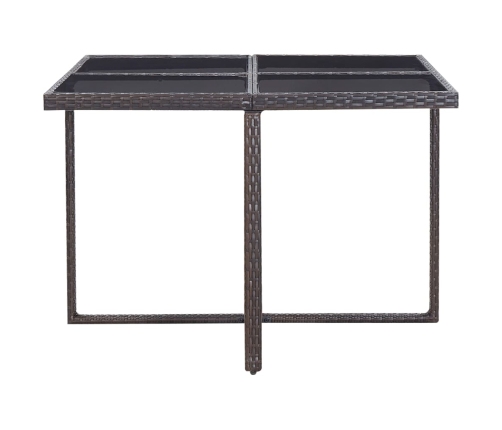 Set comedor de jardín 9 piezas y cojines ratán sintético marrón
