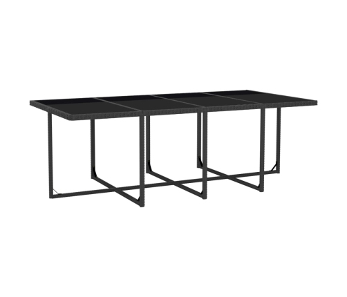Set comedor de jardín 13 piezas y cojines ratán sintético negro