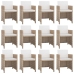 Set comedor de jardín 13 piezas y cojines ratán sintético beige