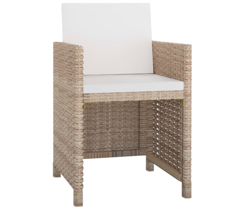 Set comedor de jardín 13 piezas y cojines ratán sintético beige