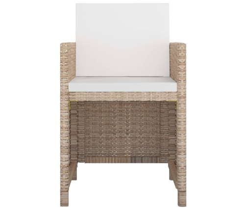 Set comedor de jardín 13 piezas y cojines ratán sintético beige