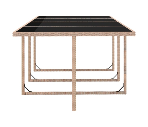 Set comedor de jardín 13 piezas y cojines ratán sintético beige
