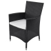 Set comedor de jardín 11 piezas y cojines ratán sintético negro