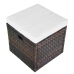 Set muebles de jardín 4 piezas y cojines ratán sintético marrón