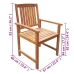 Set de comedor de jardín 5 piezas madera maciza de acacia