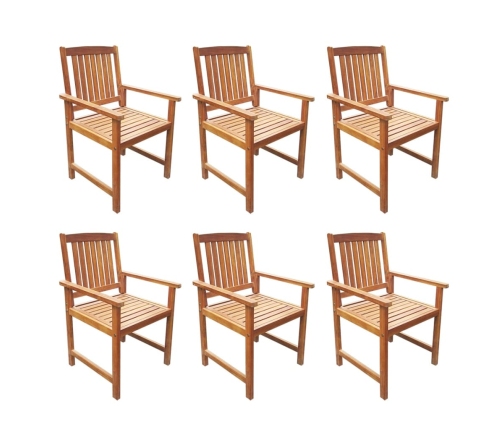 Set de comedor de jardín 7 piezas madera maciza de acacia