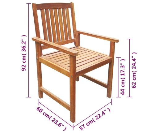 Sillas de jardín 2 unidades madera maciza acacia marrón