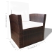Set muebles de jardín 4 piezas y cojines ratán sintético marrón