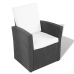 Set de muebles de jardín 4 pzas y cojines ratán sintético negro