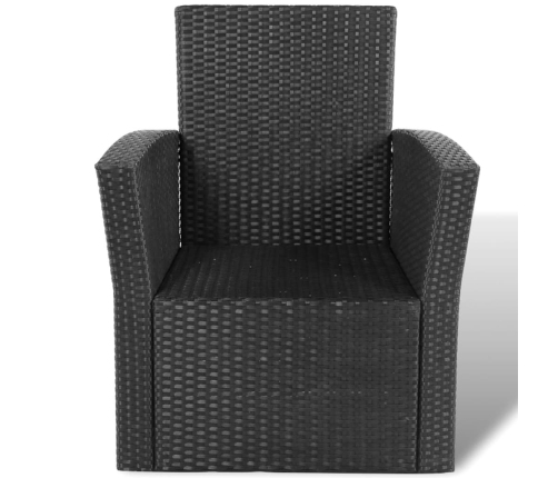 Set de muebles de jardín 4 pzas y cojines ratán sintético negro