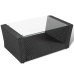 Set de muebles de jardín 4 pzas y cojines ratán sintético negro
