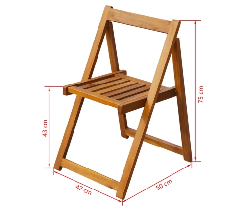 Sillas plegables de jardín 2 unidades madera de acacia maciza