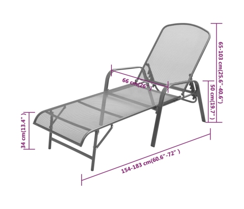 vidaXL Tumbona de acero gris antracita