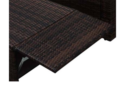 Set muebles de jardín 2 piezas y cojines ratán sintético marrón