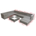 Set de muebles de jardín 8 pzas y cojines ratán sintético gris