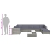 Set de muebles de jardín 8 pzas y cojines ratán sintético gris