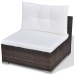 Set muebles de jardín 5 piezas y cojines ratán sintético marrón