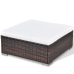 Set muebles de jardín 5 piezas y cojines ratán sintético marrón