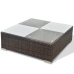 Set muebles de jardín 5 piezas y cojines ratán sintético marrón