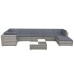 Set de muebles de jardín 8 pzas y cojines ratán sintético gris