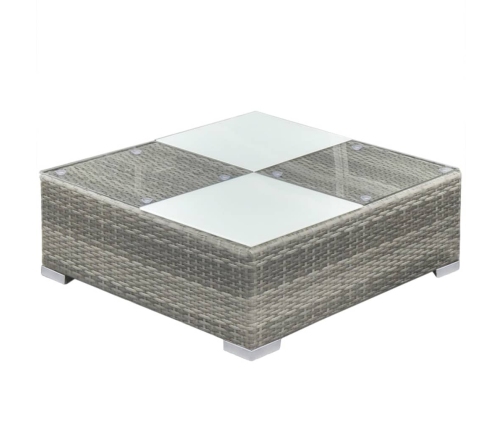 Set de muebles de jardín 8 pzas y cojines ratán sintético gris