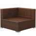 Set muebles de jardín 3 piezas y cojines ratán sintético marrón