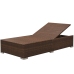 Set muebles de jardín 3 piezas y cojines ratán sintético marrón
