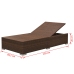 Set muebles de jardín 3 piezas y cojines ratán sintético marrón