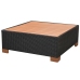 Muebles de jardín y cojines 7 piezas ratán sintético negro