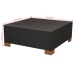 Set muebles de jardín 10 piezas y cojines ratán sintético negro