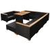 Set muebles de jardín 10 piezas y cojines ratán sintético negro