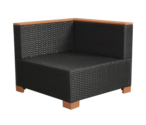 Set muebles de jardín 10 piezas y cojines ratán sintético negro