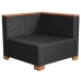 Set muebles de jardín 10 piezas y cojines ratán sintético negro