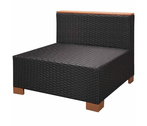 Set muebles de jardín 10 piezas y cojines ratán sintético negro