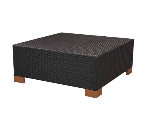 Set muebles de jardín 10 piezas y cojines ratán sintético negro