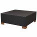 Set muebles de jardín 10 piezas y cojines ratán sintético negro